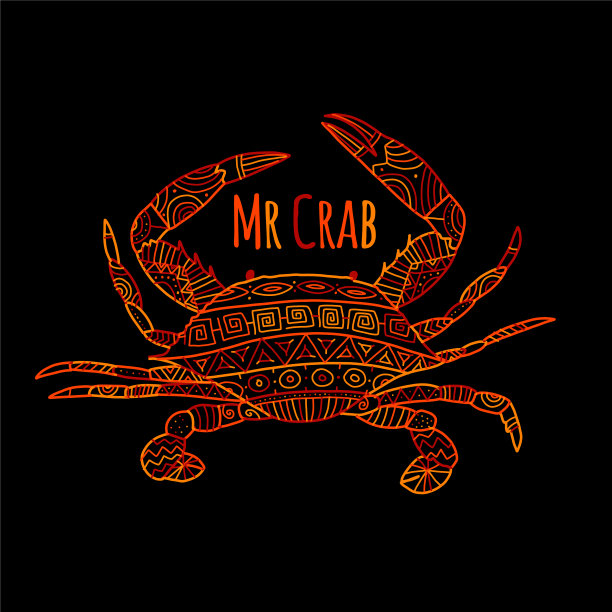 红蟹素描为您的设计图片下载