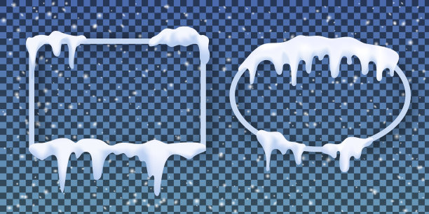 透明的框架覆盖着真实的雪图片下载