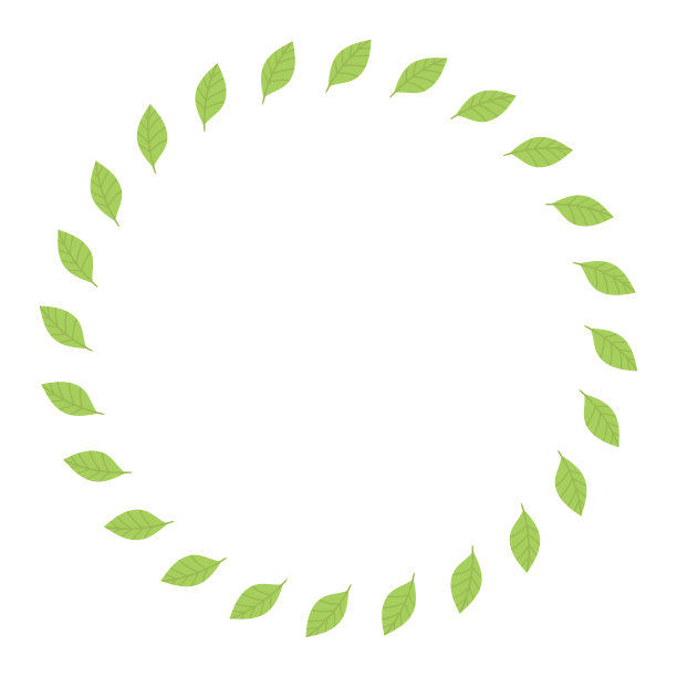 绿色叶子的圆形框架。模板，文字的地方，卡片的设计，横幅。绿茶，抹茶。健康的生活方式，生态的春架。平面插画图片下载