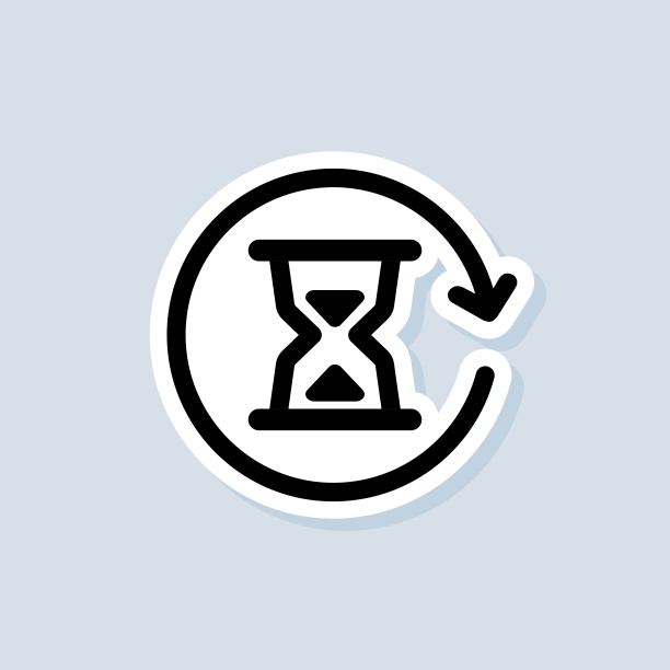 时间标签。沙漏图标。计时器的期望。等待。图标小时。矢量在孤立的白色背景。每股收益10图片下载