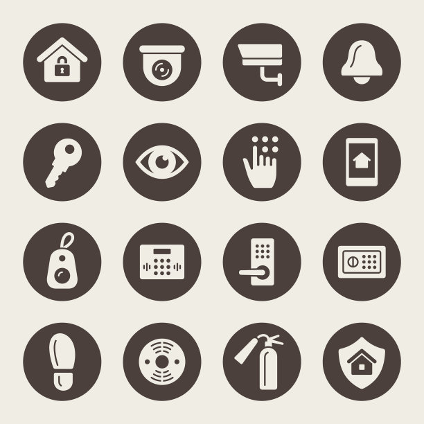 家庭安全矢量图标图片下载