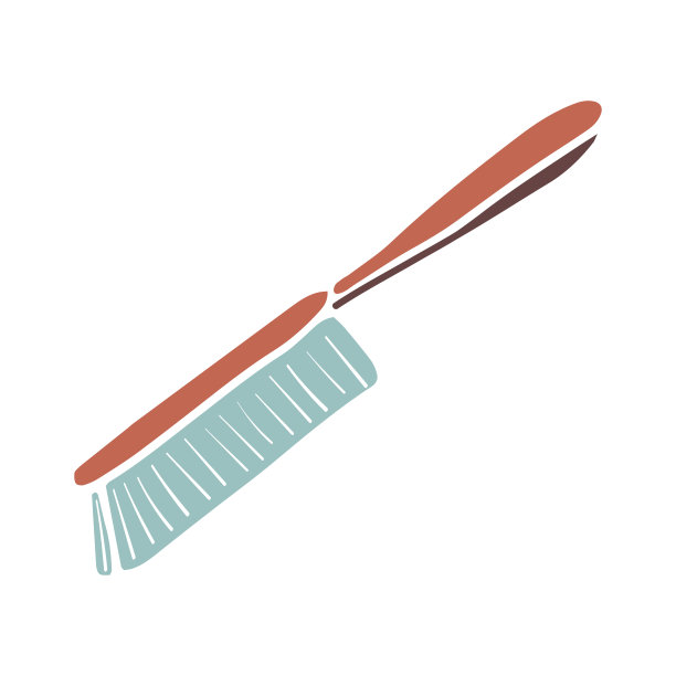 一个有把手的刷子的草图。图片下载