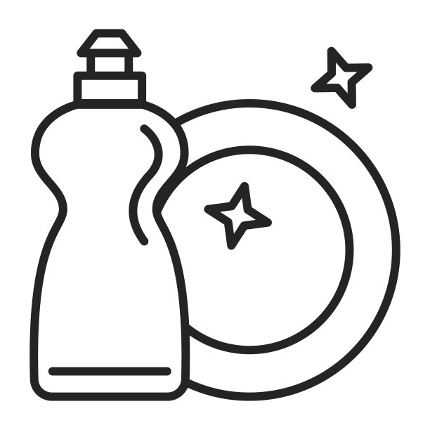 一个干净的盘子和洗涤剂的图标图片下载