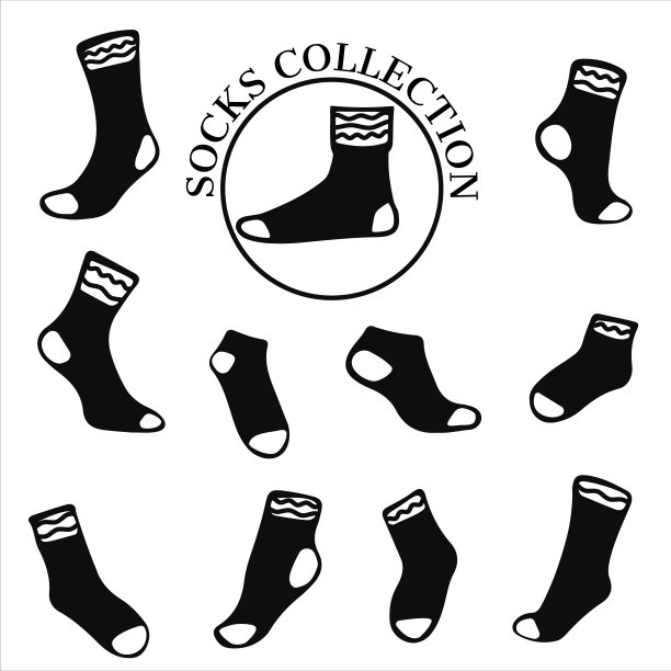 向量收集的袜子图标。不同形式的袜子。图片下载