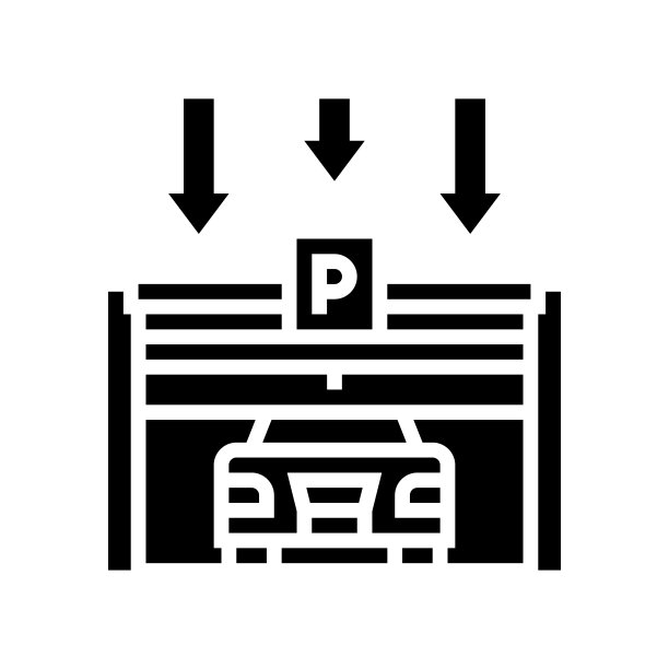 大门关闭停车线图标矢量插图图片下载