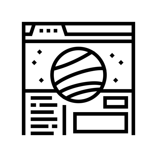 网站天文馆线图标矢量插图图片下载