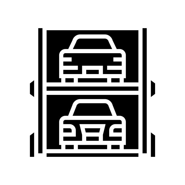 现代多层次停车线图标矢量插图图片下载