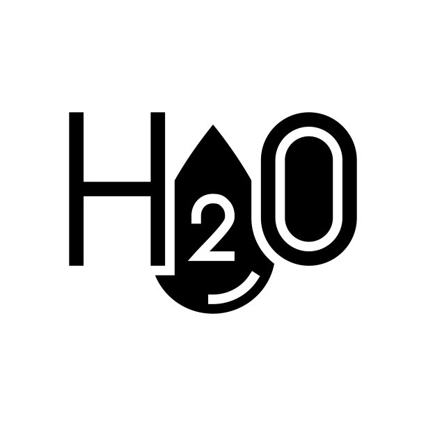 H2o水字形图标矢量插图图片下载