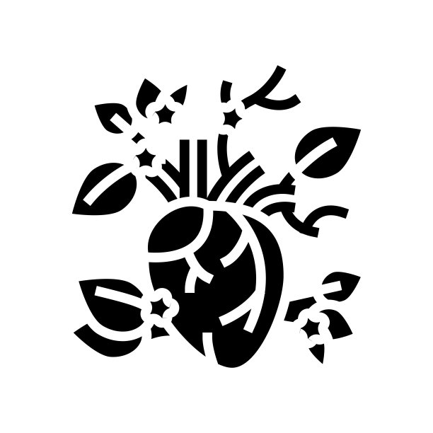 盛开的心字形图标矢量插图图片下载