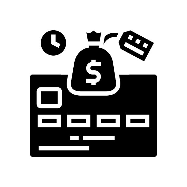 信用卡购买卡字形图标矢量插图图片下载