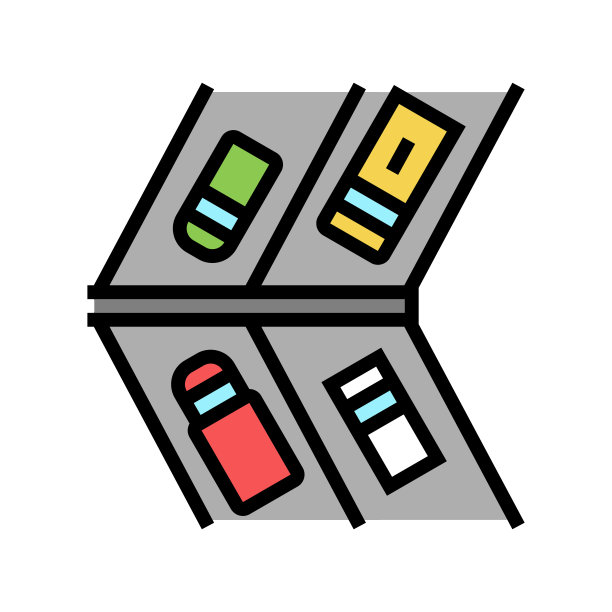 市场停车彩色图标矢量插图图片下载