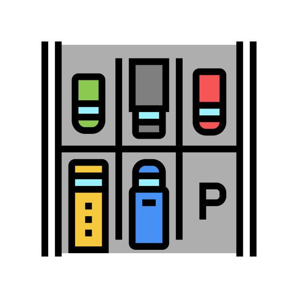 免费停车位彩色图标矢量插图图片下载