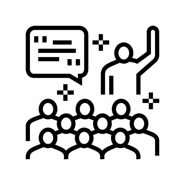 会员论坛答疑线图标矢量插图图片下载