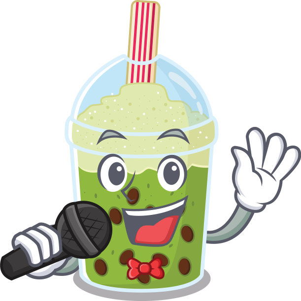 可爱的抹茶奶茶唱着一首歌图片下载