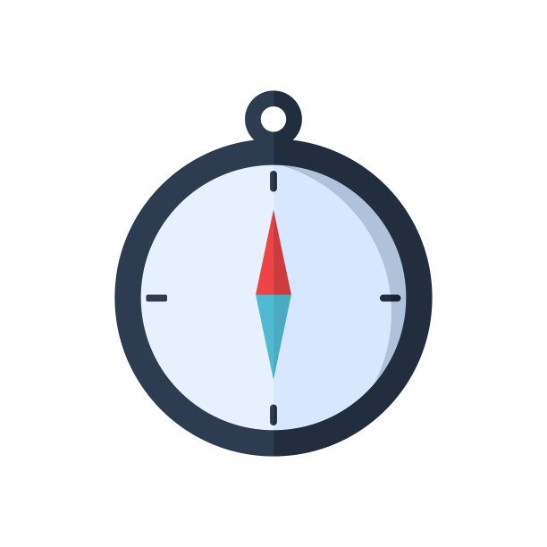 指南针孤立在白色背景上。一种用于导航和定位的工具。平面风格的矢量插图图片下载