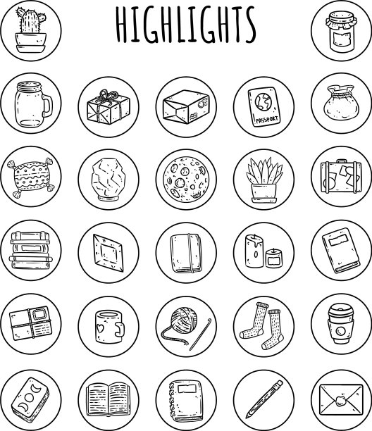 设置突出卡通媒体图标漫画风格图片下载