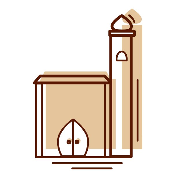 矢量清真寺图标，轮廓风格图片下载