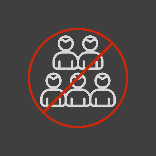 社会距离预防病毒载体平面图标图片下载