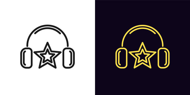 轮廓音乐明星偶像线性DJ明星与图片下载