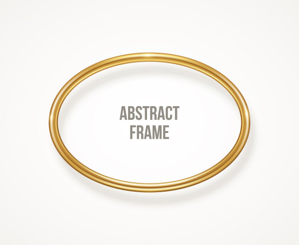金色椭圆形的框架图片下载