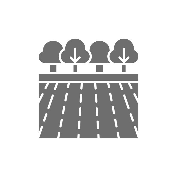 园林景观灰色图标。在白色背景上隔离图片下载