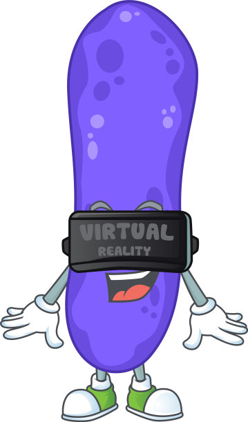 一个卡通吉祥物大肠杆菌享受游戏图片下载