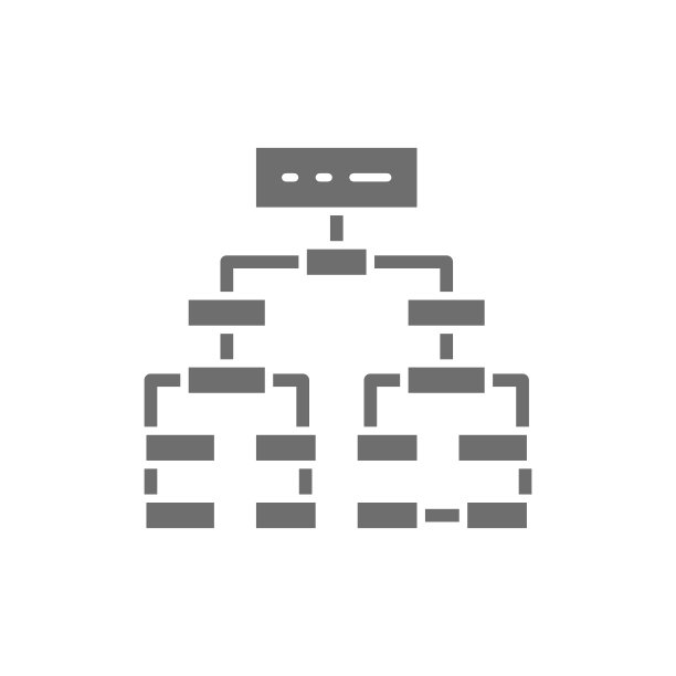 程序算法，流程图计划，工作流思维导图灰色图标。图片下载