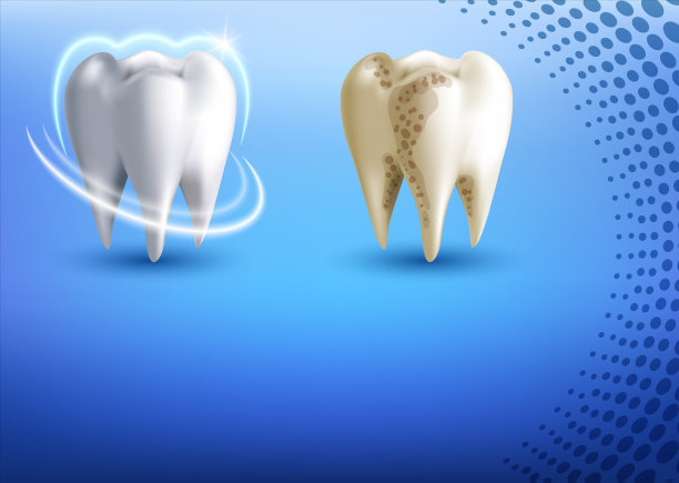 牙齿美白创意宣传海报矢量图片下载