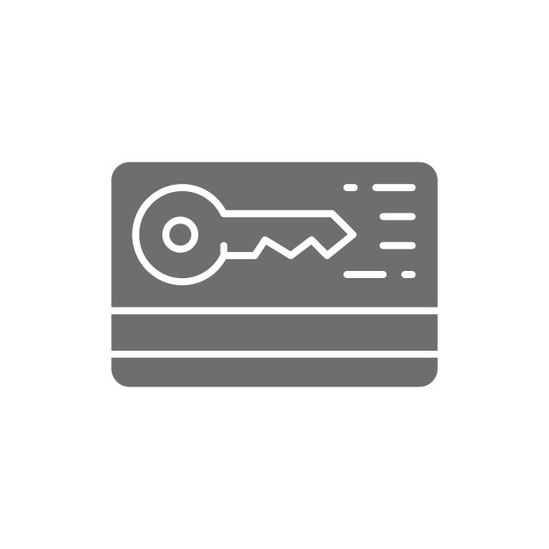 带灰色安全密钥的信用卡图标图片下载