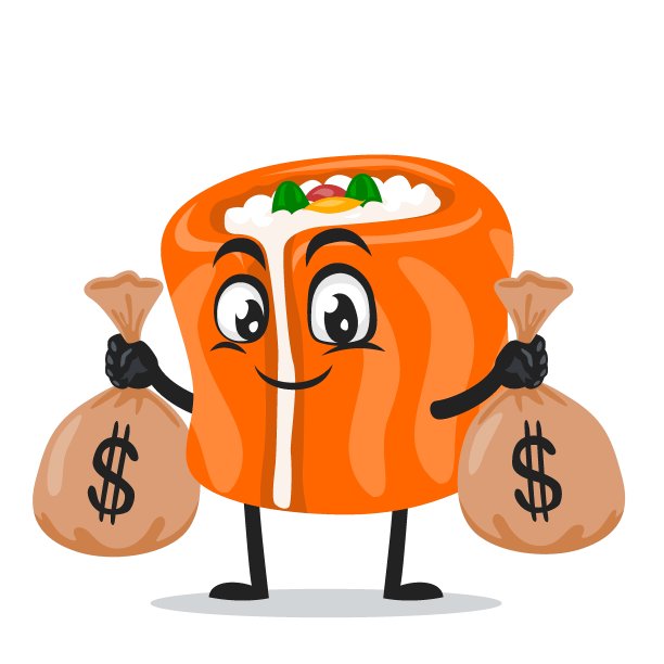 矢量插图的寿司吉祥物或角色图片下载