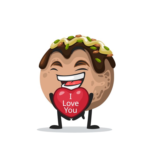 矢量插图章鱼烧吉祥物或角色图片下载