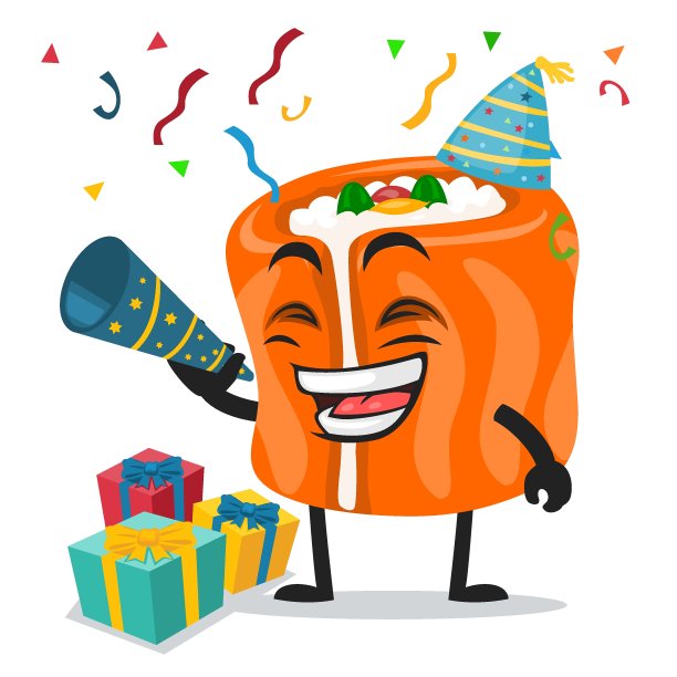 矢量插图的寿司吉祥物或角色图片下载