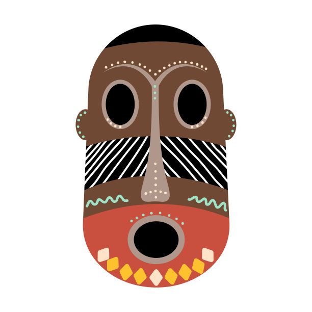 Abstarct非洲面具。矢量插图上的白色背景图片下载