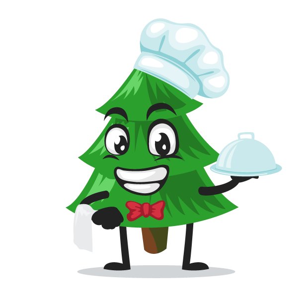 云杉树吉祥物或角色的矢量插图图片下载