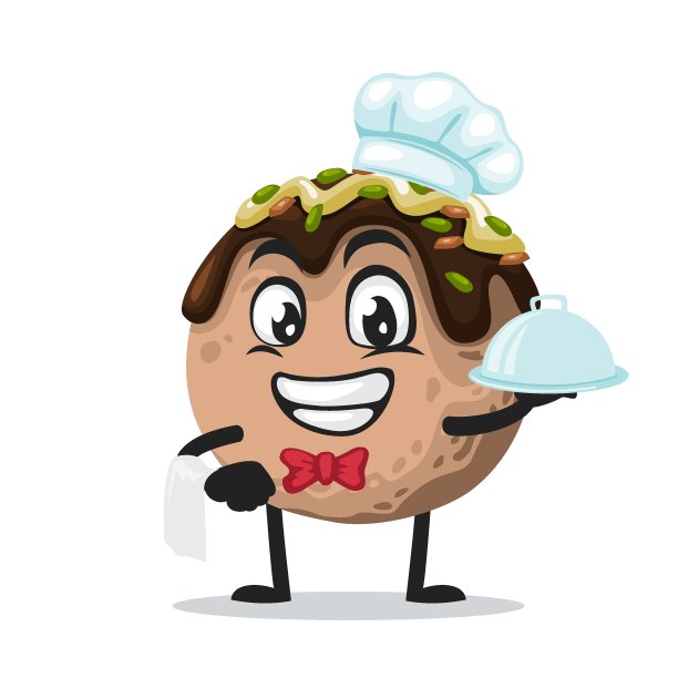 矢量插图章鱼烧吉祥物或字符图片下载