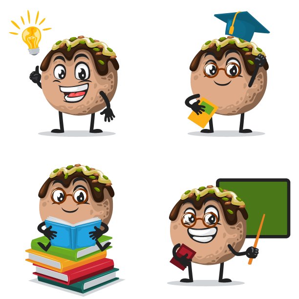 矢量插图章鱼烧吉祥物或角色图片下载