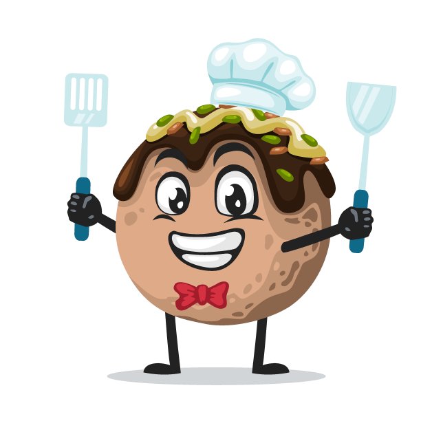 矢量插图章鱼烧吉祥物或角色图片下载