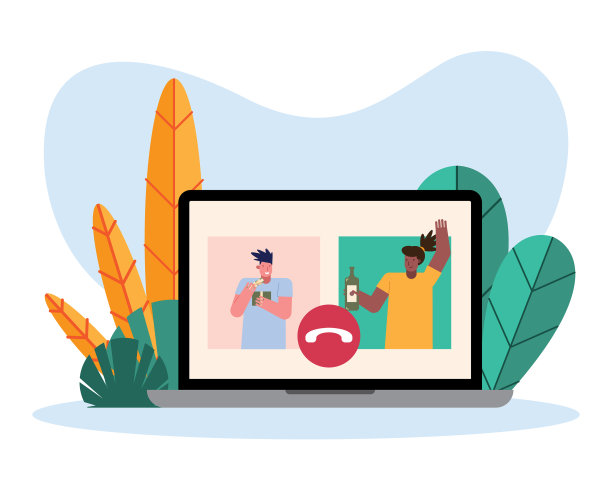 情侣打开礼物的笔记本电脑角色场景图片下载