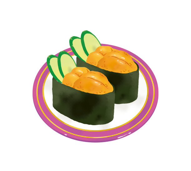 逼真和美味的海胆寿司插图图片下载