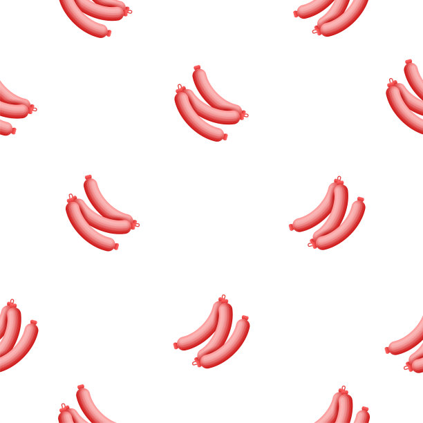 无缝模式抽象元素香肠屠夫矢量设计风格背景插图图片下载