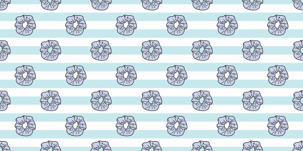 蓝色发圈重复的模式头发绑矢量背景图片下载