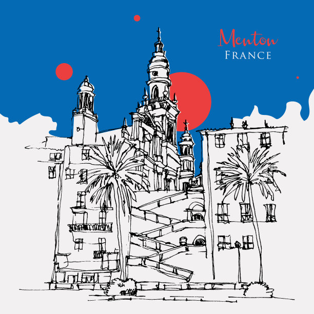 在东南部的一个小镇上画素描图片下载