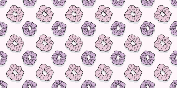 粉彩发圈重复模式头发绑矢量背景图片下载