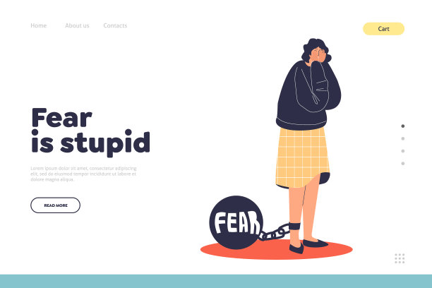 恐惧和抑郁的概念登陆页图片下载
