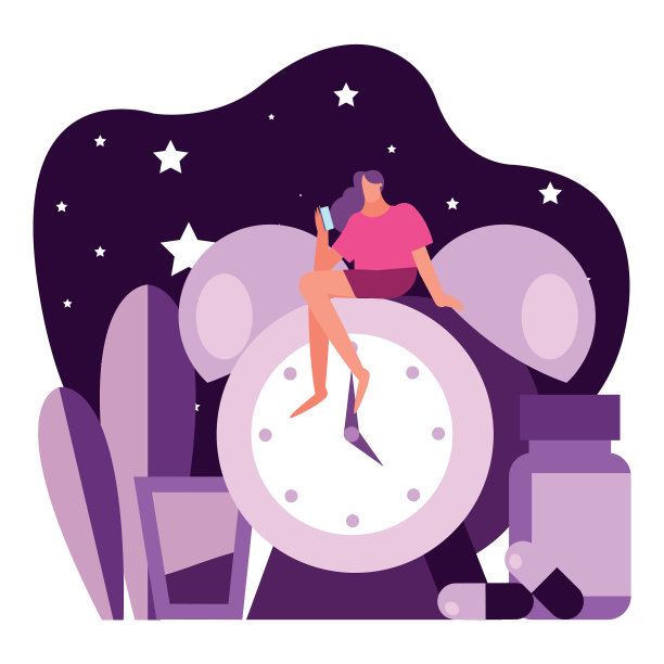 女人坐在闹钟里受苦图片下载