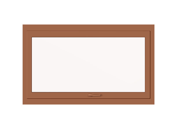 逼真的玻璃窗户与棕色塑料或图片下载