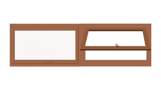 玻璃窗框与棕色的写实图片下载