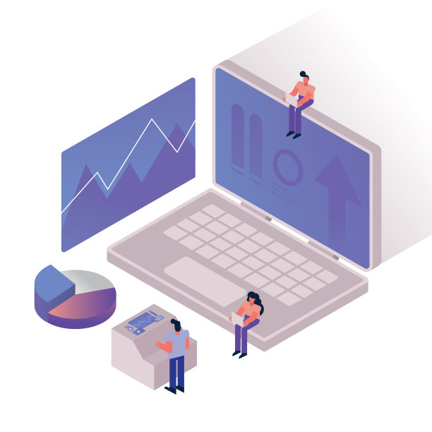 人员和图表与笔记本电脑图片下载