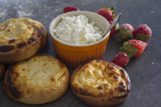奶油奶酪面包特写照片图片下载