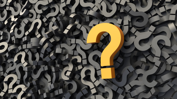 大黄色问号背景上的黑色标志，常见问题概念图片下载